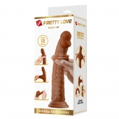 Коричневый фаллоимитатор с подвижной кожей Sharife - 25,4 см. - Baile