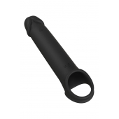 Черная насадка-удлинитель с вибрацией Vibrating Extender With Remote - Dream Toys - в Нижнем Тагиле купить с доставкой