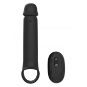 Черная насадка-удлинитель с вибрацией Vibrating Extender With Remote - Dream Toys - в Нижнем Тагиле купить с доставкой