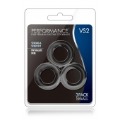 Набор из 3 черных эрекционных колец Black Small Penis Rings - Blush Novelties - в Нижнем Тагиле купить с доставкой