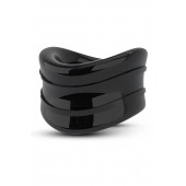 Черное эрекционное кольцо на мошонку Beef Ball Stretcher Snug - Blush Novelties - в Нижнем Тагиле купить с доставкой