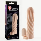 Телесная насадка-удлинитель Okoto со спиралевидным рельефом - 16 см. - Sitabella - в Нижнем Тагиле купить с доставкой