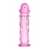 Розовая насадка фаллической формы - 12,5 см. - A-toys - в Нижнем Тагиле купить с доставкой