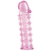 Розовая насадка на пенис с шипами - 12,5 см. - A-toys - в Нижнем Тагиле купить с доставкой