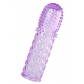 Фиолетовая рельефная насадка на пенис - 13,5 см. - A-toys - в Нижнем Тагиле купить с доставкой