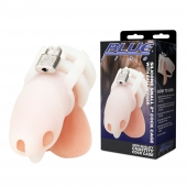 Белая клетка для пениса Silicone Small 2 in Cock Cage With Ball Divider - BlueLine - купить с доставкой в Нижнем Тагиле
