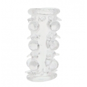 Прозрачная насадка на пенис с шипами и бугорками JELLY JOY LUST CLUSTER CLEAR - Dream Toys - в Нижнем Тагиле купить с доставкой