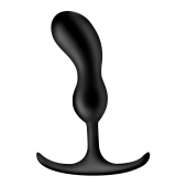 Черный массажер простаты с утяжелителями Premium Silicone Weighted Prostate Plug Medium - 16,3 см. - XR Brands - в Нижнем Тагиле купить с доставкой