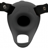 Черный полый страпон с вибрацией 2’’ Erection 28X Smooth Vibrating Silicone Penis Sheath - XR Brands - купить с доставкой в Нижнем Тагиле