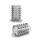 Прозрачная насадка на пенис с шишечками STAY HARD COCK SLEEVE 02 CLEAR - Blush Novelties - в Нижнем Тагиле купить с доставкой