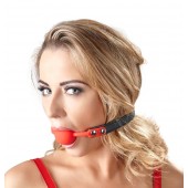 Силиконовый кляп-шар на чёрных ремешках Red Gag silicone - Orion - купить с доставкой в Нижнем Тагиле