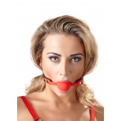 Силиконовый кляп-шар на чёрных ремешках Red Gag silicone - Orion - купить с доставкой в Нижнем Тагиле