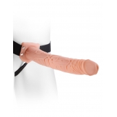 Фаллопротез телесного цвета Hollow Strap-On - 29 см. - Pipedream - купить с доставкой в Нижнем Тагиле