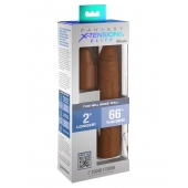 Коричневая насадка на член 2  Silicone X-tension - 20,3 см. - Pipedream - в Нижнем Тагиле купить с доставкой