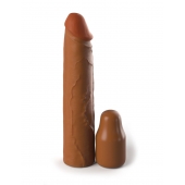 Коричневая насадка на член 2  Silicone X-tension - 20,3 см. - Pipedream - в Нижнем Тагиле купить с доставкой