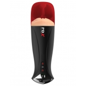 Телесный мастурбатор-вагина в черной колбе с вибрацией Fuck-O-Matic Pro XL - Pipedream - в Нижнем Тагиле купить с доставкой