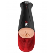 Телесный мастурбатор-вагина в черной колбе с вибрацией Fuck-O-Matic Pro XL - Pipedream - в Нижнем Тагиле купить с доставкой