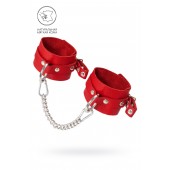 Красные мягкие кожаные оковы с люверсами - Pecado - купить с доставкой в Нижнем Тагиле