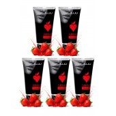 Набор из 5 съедобных лубрикантов JUJU со вкусом клубники - JuJu - купить с доставкой в Нижнем Тагиле