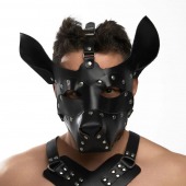 Черная кожаная маска «Собака» - Crazy Handmade - купить с доставкой в Нижнем Тагиле