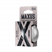 Черные утолщенные презервативы MAXUS Extra Strong с железным кейсом - 3 шт. - Maxus - купить с доставкой в Нижнем Тагиле