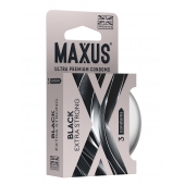 Черные утолщенные презервативы MAXUS Extra Strong с железным кейсом - 3 шт. - Maxus - купить с доставкой в Нижнем Тагиле