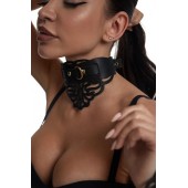 Фигурный чокер с узорами и золотистой фурнитурой - Crazy Handmade - купить с доставкой в Нижнем Тагиле