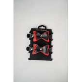 Черно-красные кожаные наручники с бантиками - Crazy Handmade - купить с доставкой в Нижнем Тагиле