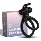 Черное эрекционное виброкольцо с подхватом мошонки Stay Hard - Boys of Toys - в Нижнем Тагиле купить с доставкой