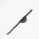 Черный чокер с клепками и золотистой фурнитурой - Crazy Handmade - купить с доставкой в Нижнем Тагиле