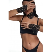 Фигурный набор для БДСМ-игр с узорами и золотистой фурнитурой - Crazy Handmade - купить с доставкой в Нижнем Тагиле