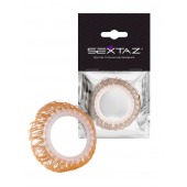 Эрекционное кольцо с бежевыми «ресничками» - Sextaz - в Нижнем Тагиле купить с доставкой