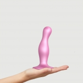 Розовая насадка Strap-On-Me Dildo Plug Curvy size M - Strap-on-me - купить с доставкой в Нижнем Тагиле