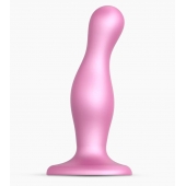 Розовая насадка Strap-On-Me Dildo Plug Curvy size M - Strap-on-me - купить с доставкой в Нижнем Тагиле