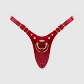 Красный пояс для фиксации насадок Strap-On-Me Leatherette Harness Fabulous - Strap-on-me - купить с доставкой в Нижнем Тагиле