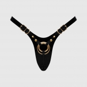 Черный пояс для фиксации насадок Strap-On-Me Leatherette Harness Fabulous - Strap-on-me - купить с доставкой в Нижнем Тагиле