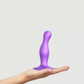 Фиолетовая насадка Strap-On-Me Dildo Plug Curvy size S - Strap-on-me - купить с доставкой в Нижнем Тагиле
