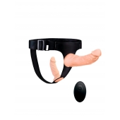 Женский страпон с 2 насадками, вибрацией и пультом ДУ - Erowoman-Eroman - купить с доставкой в Нижнем Тагиле