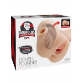 Телесный мастурбатор с вибрацией Double Pounder Vibrating Squeeze Stroker - Pipedream - в Нижнем Тагиле купить с доставкой