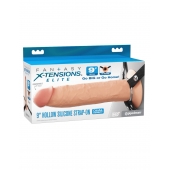 Телесный пустотелый фаллопротез 9’’ Hollow Silicone Strap-On - 24,1 см. - Pipedream - купить с доставкой в Нижнем Тагиле