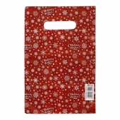 Красный подарочный новогодний пакет с вырубной ручкой (20х30 см) - Сима-Ленд - купить с доставкой в Нижнем Тагиле