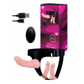 Женский страпон с 3 насадками и вибрацией - Erowoman-Eroman - купить с доставкой в Нижнем Тагиле