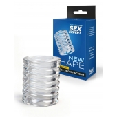 Прозрачная сквозная насадка на пенис с ребрышками - Sex Expert - в Нижнем Тагиле купить с доставкой