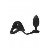 Черное эрекционное кольцо с анальной пробкой Cockstrap With Anal Plug - Dream Toys - в Нижнем Тагиле купить с доставкой