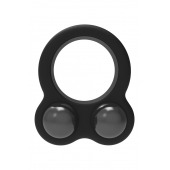 Черное эрекционное кольцо с утяжелителями Cockring Dual Weight - Dream Toys - в Нижнем Тагиле купить с доставкой