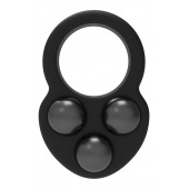 Черное эрекционное кольцо с утяжелителями - Dream Toys - в Нижнем Тагиле купить с доставкой