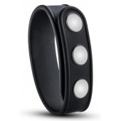 Черное эрекционное кольцо на кнопках - Blush Novelties - в Нижнем Тагиле купить с доставкой