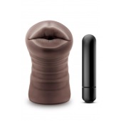 Коричневый мастурбатор-ротик Krystal Vibrating Masturbator - Blush Novelties - в Нижнем Тагиле купить с доставкой