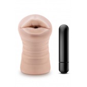 Телесный мастурбатор-ротик Nicole Vibrating Masturbator - Blush Novelties - в Нижнем Тагиле купить с доставкой