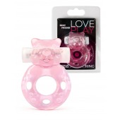 Розовое эрекционное виброкольцо в форме мишки - 1137 - в Нижнем Тагиле купить с доставкой
